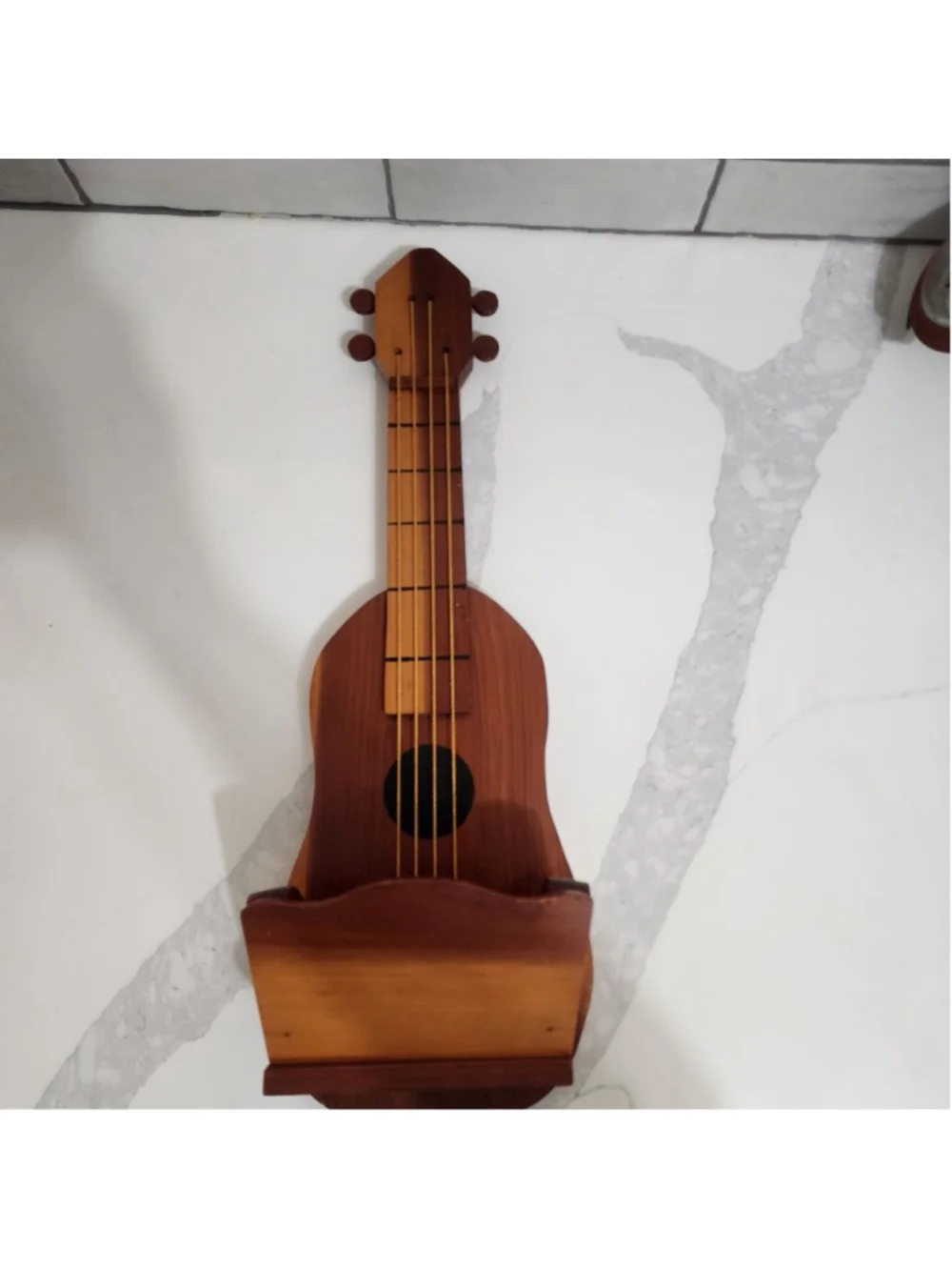 Guitar Wood Shaped Wall Decor Display Shelf.